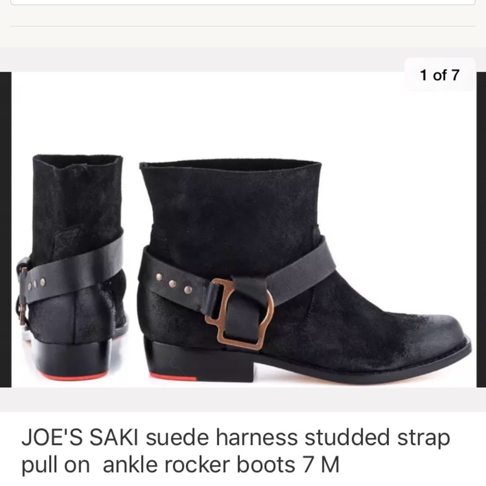 JOE'S SAKI pull on studded harness ankle  boots